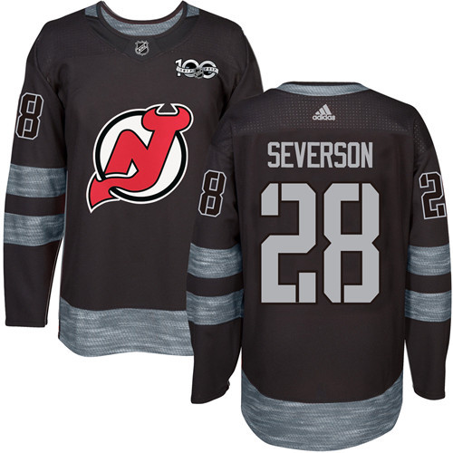 Adidas Devils #28 Damon Severson Black 1917-100th Anniversary Stitched NHL Jersey